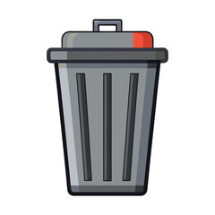 small trash bin isolated on transparent background