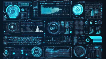 Fototapeta premium Display screen showing graphical data representation of sophisticated information