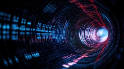 Futuristic abstract tunnel with light effects.