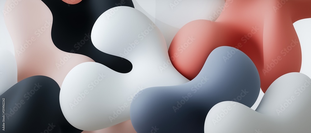 Poster abstract digital art piece with a modern and minimalistic design. it features a group of different s