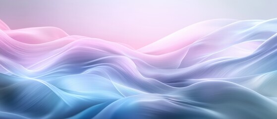 Fototapeta premium Abstract digital art piece that appears to be made up of wavy lines in different shades of blue and pink. the lines are arranged in a wave-like pattern, creating a sense of movement and depth.
