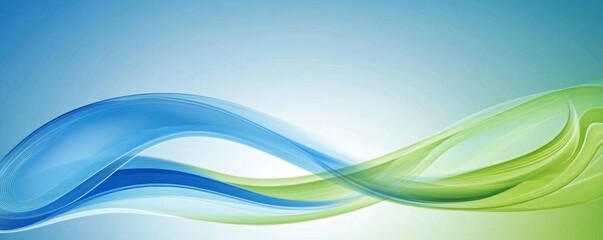 Fototapeta premium Abstract green and blue wave background.