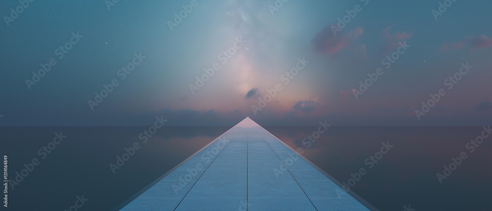 Aufkleber digital art piece that appears to be a photograph of a long, straight, triangular prism-like structu