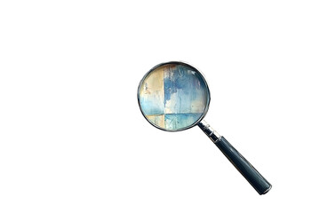 Magnifying Glass Unveiling Abstract Art: A Close-Up Exploration of Hues and Textures