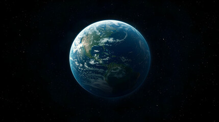 Pixelated Earth From Space With Stars In The Dark Background Featuring North And South America Digital Art