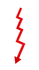 One red paper arrow isolated on white