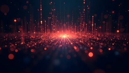 A glowing conceptual visualization of AI powered text analysis.