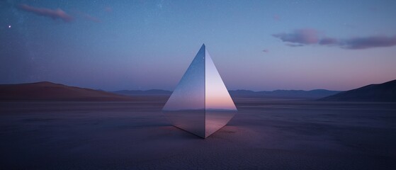 Digital art piece that appears to be a photograph of a desert landscape at night. the sky is filled with stars and the horizon is visible in the background.