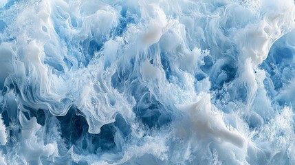 Obraz premium Ethereal Blue Abstract Waves of Ocean Foam and Water Texture