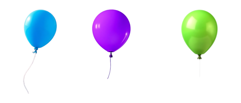 Isolated on a white backdrop, a blue helium balloon adds a pop of color, perfect for birthday party celebration decoration and happy, fun holiday air