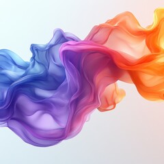 Obraz premium Smooth gradients transitioning into fluid, wave-like shapes, resembling a rainbow veil