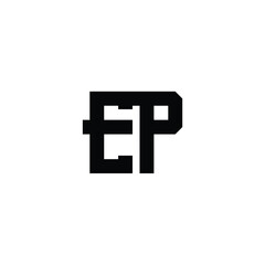 Obraz premium EP monogram logo design letter text name symbol monochrome logotype alphabet character simple logo
