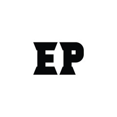 Fototapeta premium EP monogram logo design letter text name symbol monochrome logotype alphabet character simple logo