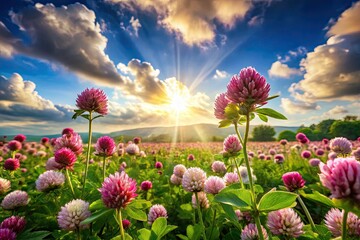 Fototapeta premium Clover dreamscapes: a breathtaking photographic journey.