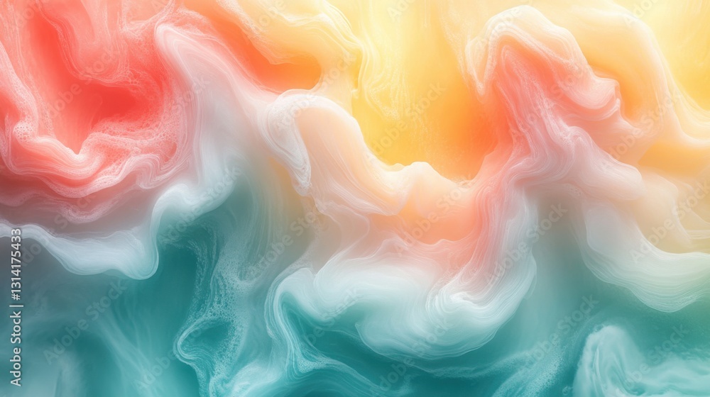 Poster liquid swirl patterns and requested a pastel cute style. abstract colorful wave background texture