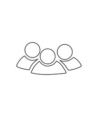 Users icon in thin outline