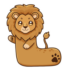 L is for Lion, Letter L, Cartoon animal alphabet.