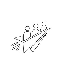 Collaboration icon in thin outline