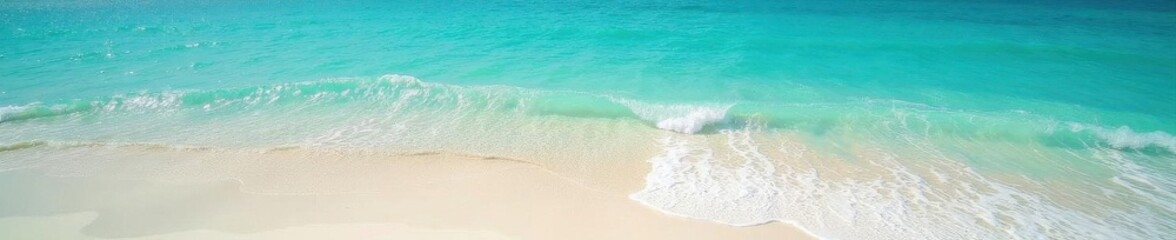 Sun-drenched white sand beach, turquoise water, travel, summer