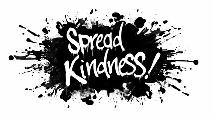 Spread Kindness! graffiti lettering, typography handwriting font, spray wall art text design