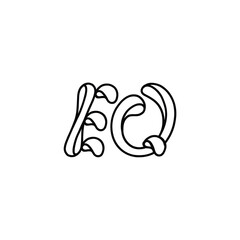 Obraz premium EQ monogram logo design letter text name symbol monochrome logotype alphabet character simple logo