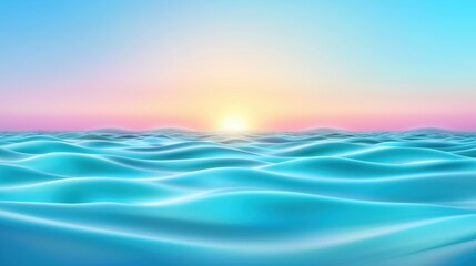 Fototapeta premium Calm ocean waves at sunrise reflecting soft pastel colors over tranquil water surface