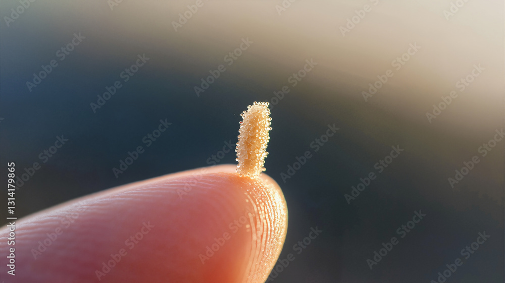 Poster the image shows a close up of a person's finger with a small insect on it