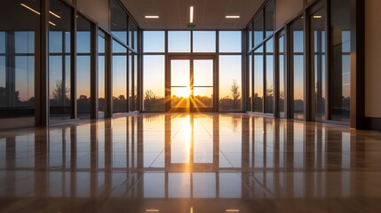 Modern Office Atrium with Geometric Patterns
