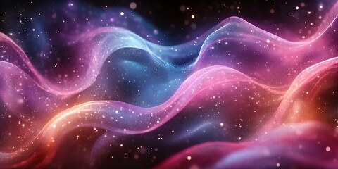 Obraz premium Abstract cosmic waves with sparkling dust.