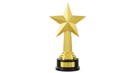 Golden star award trophy illustration set