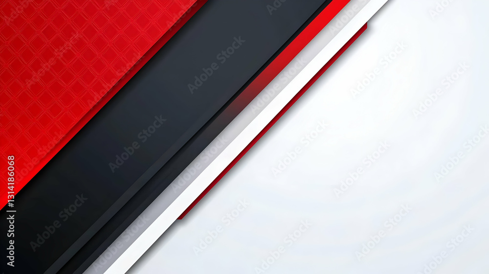 Poster dynamic diagonal stripes with red black and white abstract geometric background graphic design