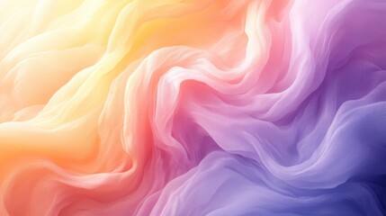 Obraz premium Liquid swirl patterns and requested a pastel cute style. Pastel Fabric Texture Background: Soft Waves of Rainbow Colors