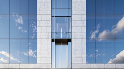 Obraz premium Interior cutaway of a skyscraper core showing elevators, stairwells, and support columns, advanced building design