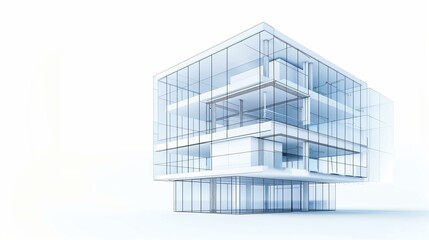 Fototapeta premium Transparent cutaway of a high-rise building core with HVAC systems, mechanical floors, and reinforced columns
