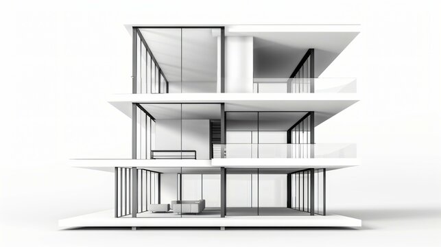 Transparent cutaway of a high-rise building core with HVAC systems, mechanical floors, and reinforced columns