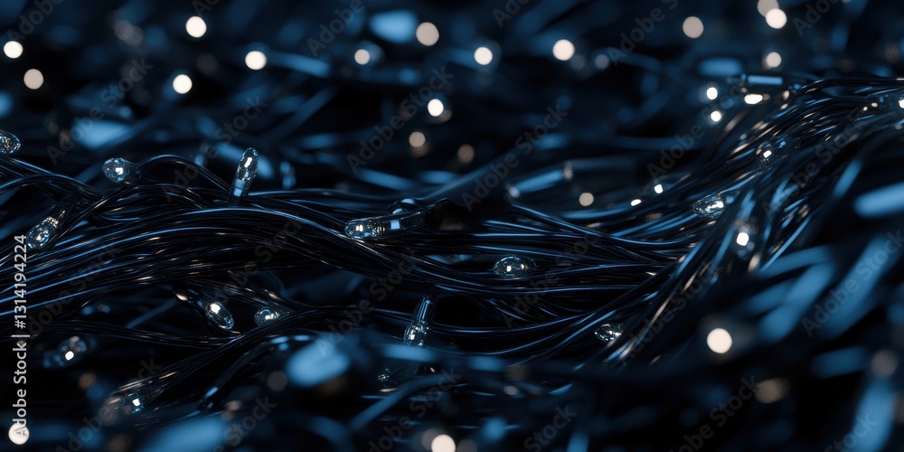Poster glowing blue circuit lines illuminate a dark, intricate world beneath generative ai
