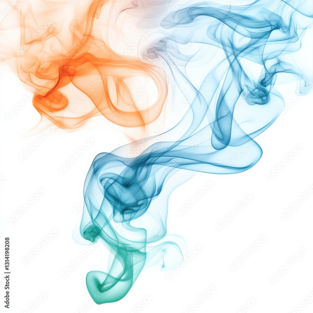 Poster dynamic colorful smoke flowing in artistic swirls abstract art digital creation vibrant environment 