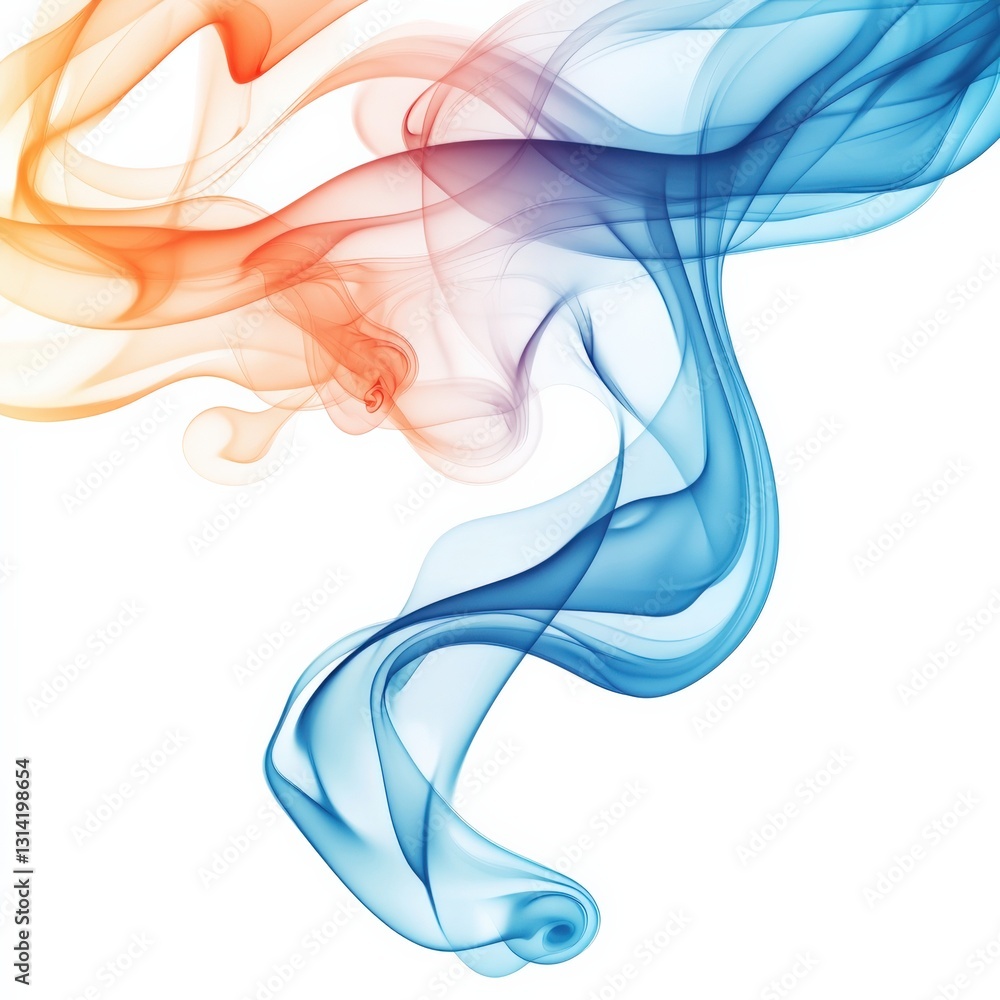 Poster dynamic flow of colorful smoke abstract art digital design modern aesthetic close-up view visual exp