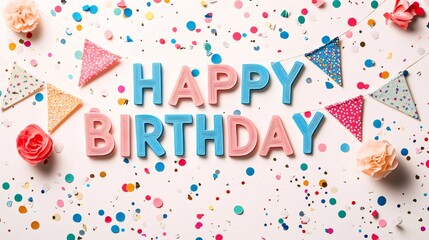 Happy birthday colorful sign celebrating a special occasion