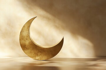 Golden Crescent Moon Decor - Elegant Display Piece