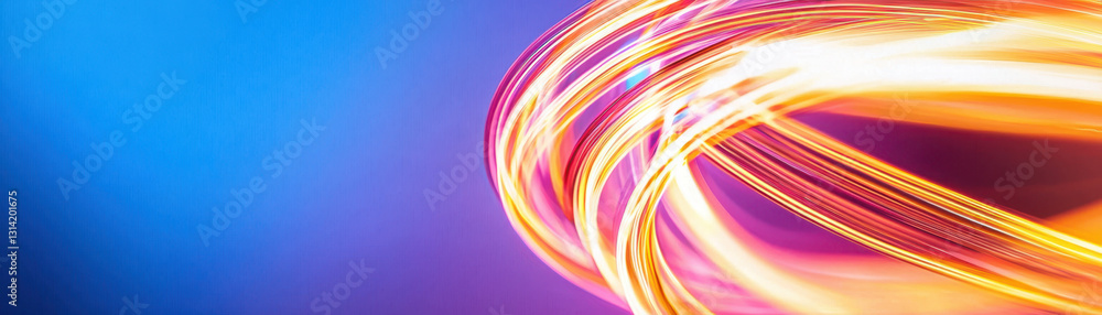 Wall mural vibrant light trails create dynamic and colorful abstract background