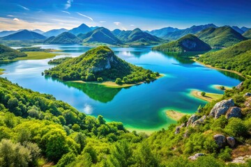 Montenegro's Skadar Lake: a breathtaking panoramic vista, showcasing stunning Balkan scenery.