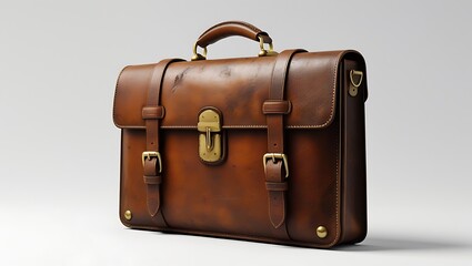 old suitcase isolated on white