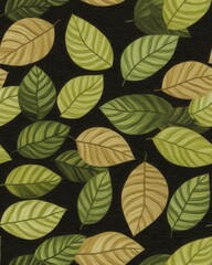 Obraz premium Forest canopy bursting with new green leaves against a dark background creating a striking natural contrast