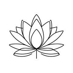 Lotus flower continuous one line drawing. Wellness concept in simple linear style. Vector illustration.