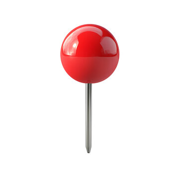 red pin isolated on a transparent checkered background