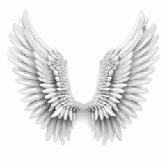 Obraz premium Wings icon, angel wings emblem, bird feathers silhouette, pigeon sign, spirituality symbol, elegance flight