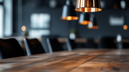 Rustic Wooden Table Modern Restaurant Interior Design