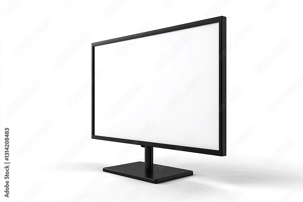 Poster lcd screen stand blank trade show booth 3d render of lcd screen isolated on white background