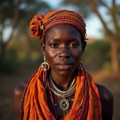 woman in traditional costume, beautiful face